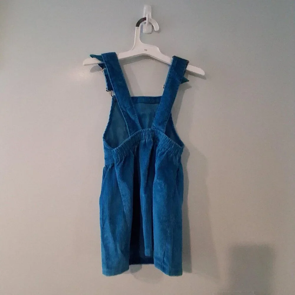 OshKosh vintage overall jumper dress 4t 4 teal corduroy USA